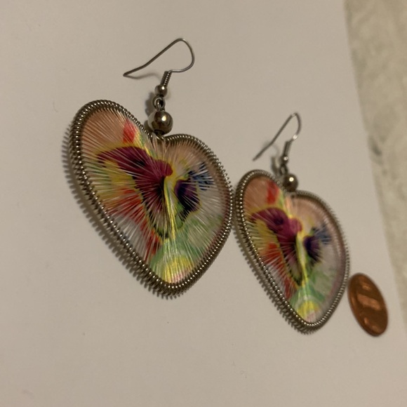 Handmade Heart Earrings - Picture 2 of 3